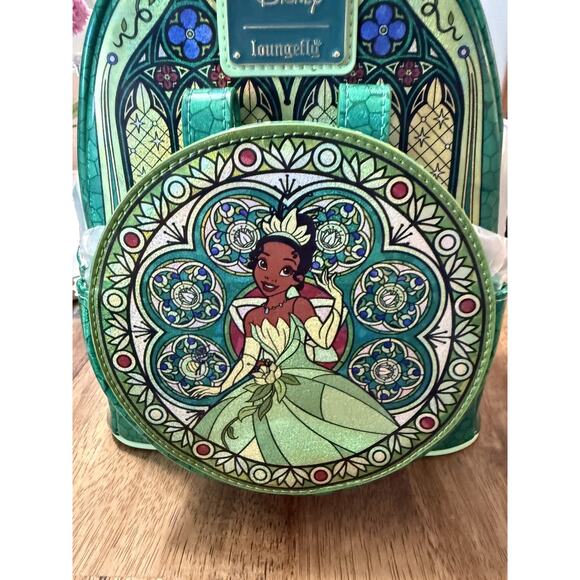 Loungefly Disney Princess Stained Glass Collection Tiana Mini Backpack NWT main image 5